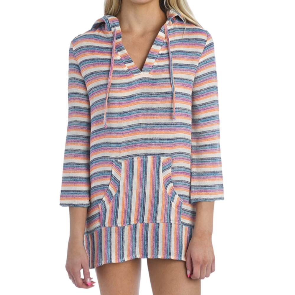 Youth Hooded Baja Swimsuit Cover-up Soft Cotton Hoodie Style Tunic
